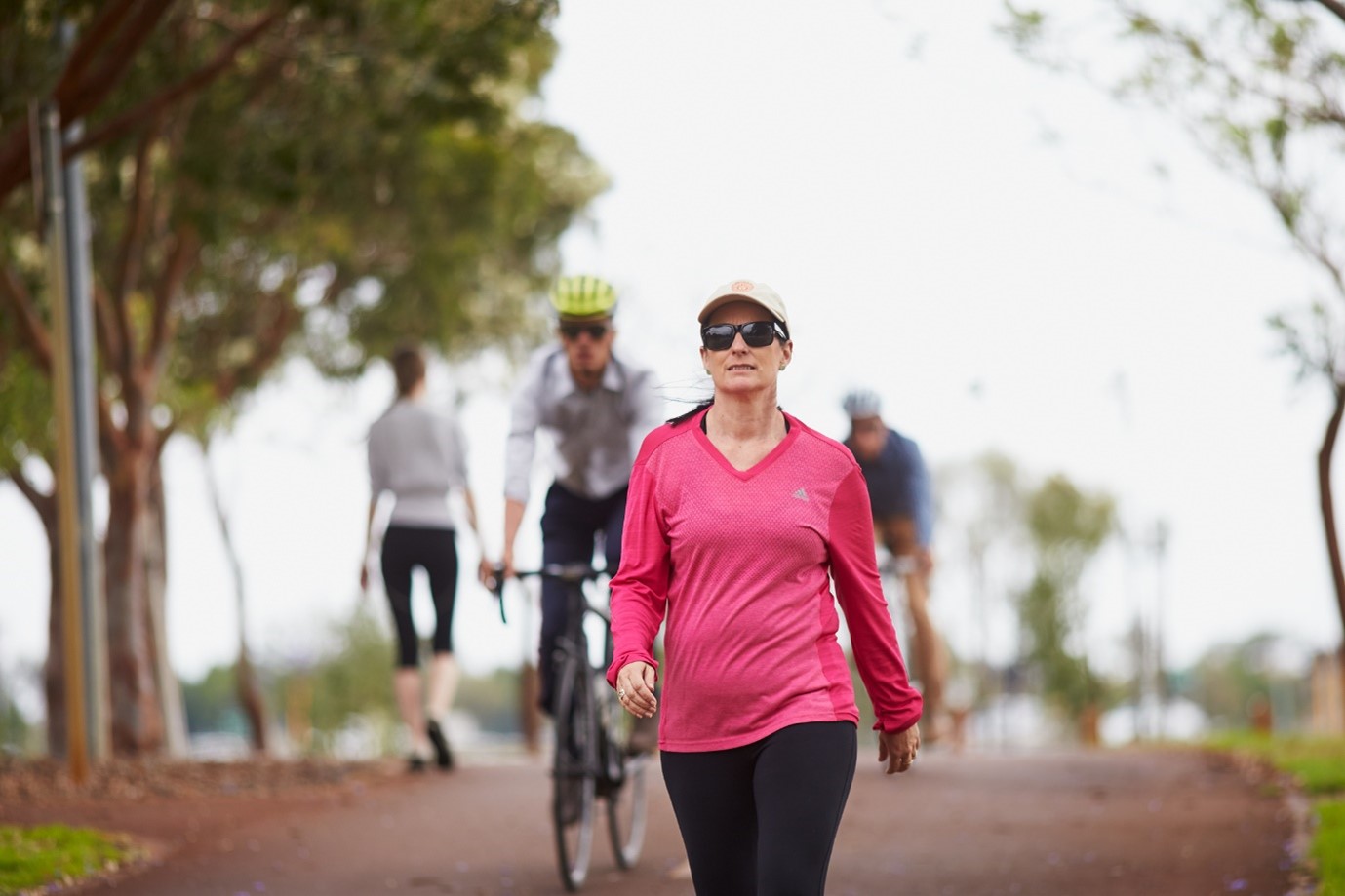 People walking on shared path